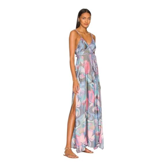 Boamar x Revolve Miranda Watercolor Blue Maxi Dress Size XL - Picture 3 of 16